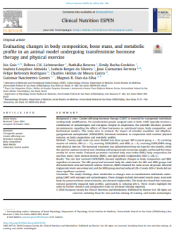 Evaluating changes in body composition, bone mass, and metabolic profile in an animal model undergoing transfeminine hormone therapy and physical exercise