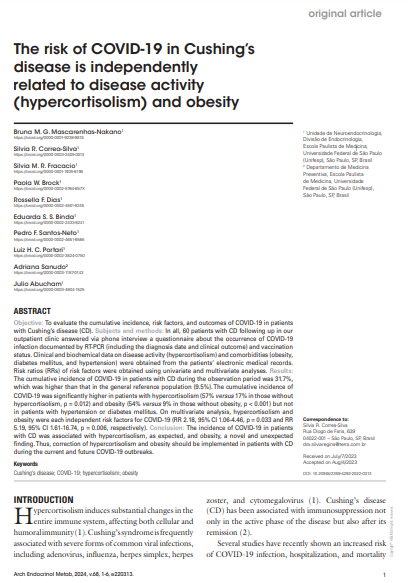 The risk of COVID-19 in Cushing’s disease is independently related to disease activity (hypercortisolism) and obesity