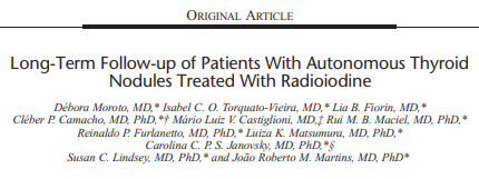 Long-Term Follow-up of Patients With Autonomous Thyroid Nodules Treated With Radioiodine