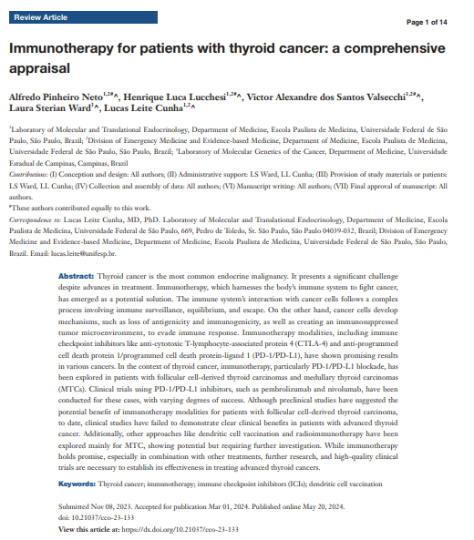 Immunotherapy for patients with thyroid cancer: a comprehensive appraisal