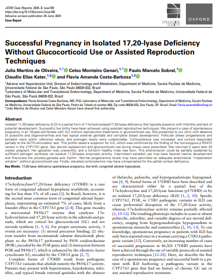 Successful Pregnancy in Isolated 17,20-lyase Deficiency Without Glucocorticoid Use or Assisted Reproduction Techniques