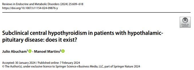 Subclinical central hypothyroidism in patients with hypothalamicpituitary disease: does it exist?